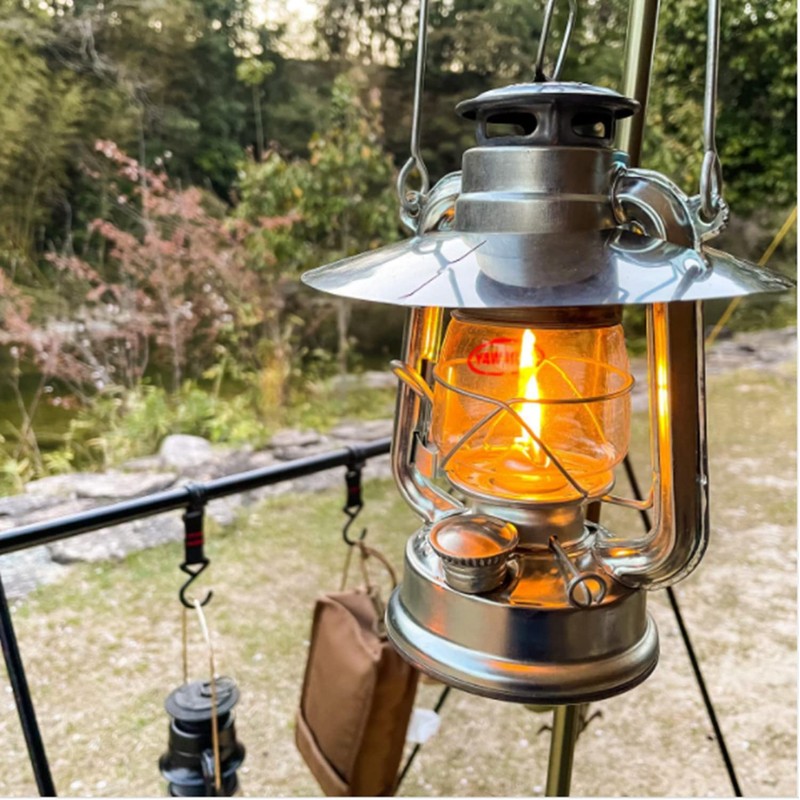 Naokin Metal Round Lantern Shade, Camping Oil Lantern, Flat Reflector