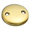 2 Hole Bathtub Overflow Plate, 3-3/16 Inches Diameter, Polished Brass