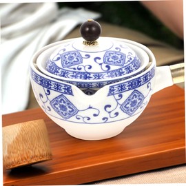Alipis Portable Tea Sets Rotating Ceramic Teapot Tea Pot Cup Set Tea Brewing Kit