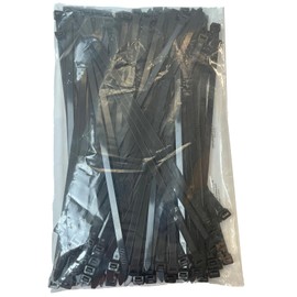 EzySup Cable Ties Large, Extra Strong, 300 mm x 7.6 mm, Tensile Strength 55 kg, Pack of 60, Black