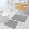2 Piece Bathroom Rug Set Non Slip, PVC Backing Grey