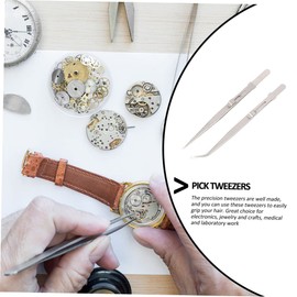 Housoutil 4pcs Stainless Tweezers Ergonomic Non- Design for Jewelry Making Crafting and Laboratory Use Includes Straight and Curved Tips