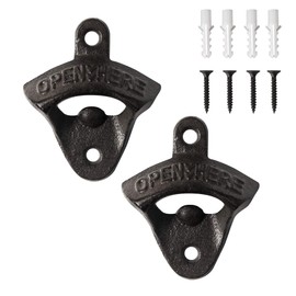 2PCS Cast Iron Wall Mounted Bottle Opener Vintage Rustic with Self-Tapping Screws for Home Garden Bar KTV Hotel KH02