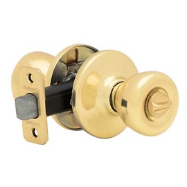 Kwikset 300T 3 CP RCL RCS BBPKG Tylo Bed/Bath Knob in Polished Brass