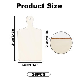 36pcs Mini Wooden Cutting Board, 9.45x5.12in Small Charcuterie Boards with Handle Unfinished Wood Chopping Plank for DIY Crafts Kitchen Appetizer Wedding Christmas Thanksgiving