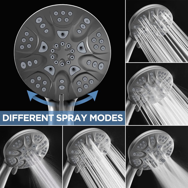 6-Mode High Pressure Handheld Shower Head Set, Consumer Reports Recommended