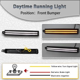 PGTOPONE Switchback White/Amber LED Front Side Marker Headlight Daytime Running Lamp Amber Sequential Turn Signal light Feature Compatible with Toyota 4Runner 1996-2002 Replacement Front Bumper Trim