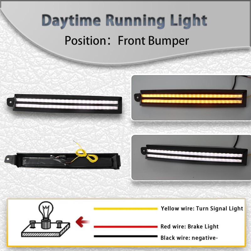 PGTOPONE Switchback White/Amber LED Front Side Marker Headlight Daytime Running