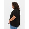 Zizzi Large Sizes Women's Short Sleeve Blouse with Crew Neck