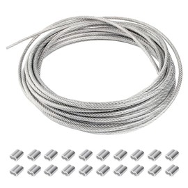 RRRST Wire Rope Stainless Steel 20 m / 1 mm, Steel Cable Sheathed, 304 Stainless Steel, Stainless Steel Rope Steel Wire Rope Wire Cable Cable Steel Cable