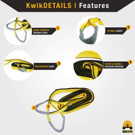 KwikSafety (Charlotte, NC) Mighty Sumo 1”x 8’ Poly Web Sling Lifting Strap for Construction | ASME OSHA | 3200lbs Vertical 2550lbs Choker 6400lbs Basket | Rigging Moving Towing Hoisting Work Gear