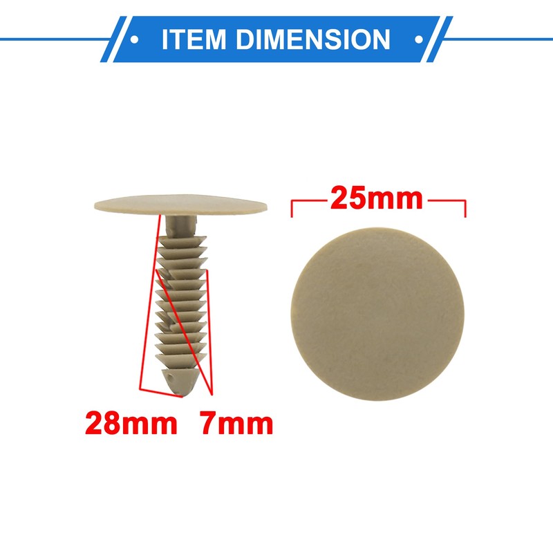 VekAuto 30 Pcs Rivet Clips, 30 x 25mm Bumper Retainer
