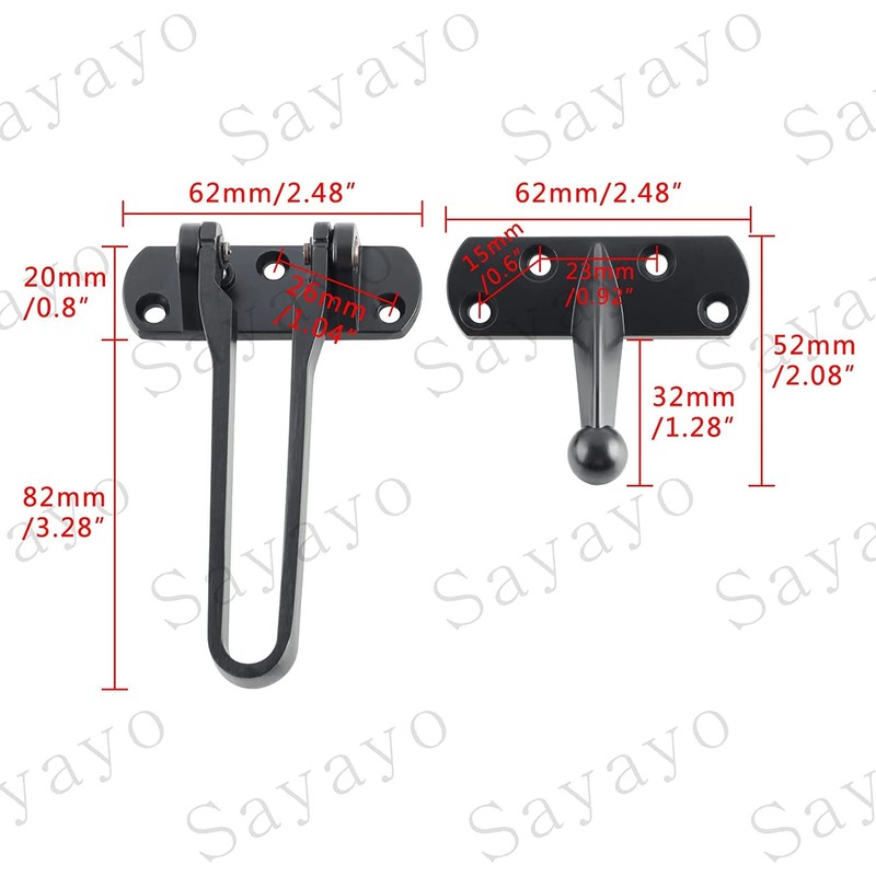 Sayayo Swing Bar Latch Guard Sliding Bolt Lock Security Door