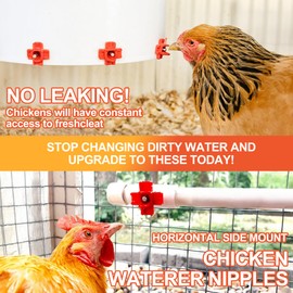 ZenxyHoC 20 Pack Chicken Waterer Nipples Horizontal Automatic Chicken Waterer with Drill