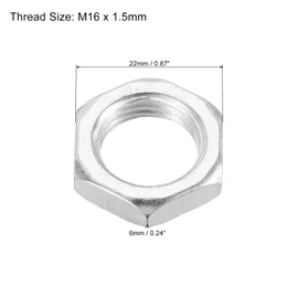 PATIKIL M16 x 1.5 Steel Hex Nuts 10pcs Metric Thread Zinc Plated Hardware Nut Screw Bolt Fastener 6mm Height