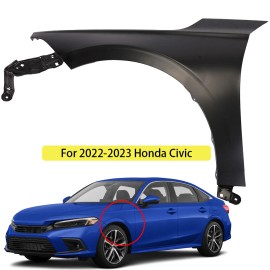 motor_power2024 New For 2022-2025 Honda Civic Sedan 4-Door Primed Steel Fender Driver Side LH