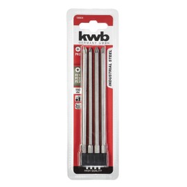 kwb Screwdriver Bit Set - 4 Pieces 150 mm Magnetic Extra Long 1/4 Inch ISO 1173 E 6.3