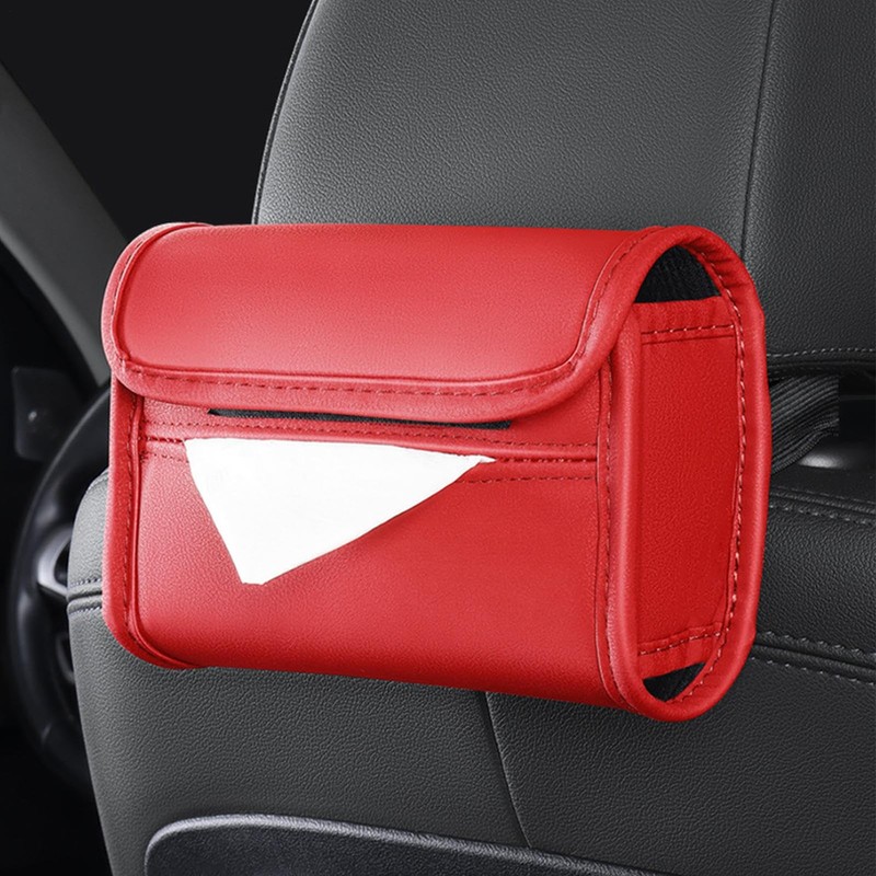 Car Tissue Box | PU Leather Car Visor Tissue Dispenser