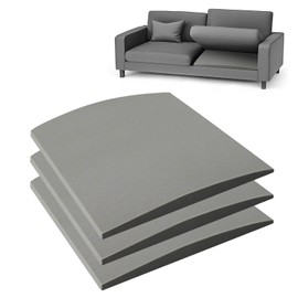 Soleey 3 Pcs 45D Couch Cushion Support for Sagging Seat 22 * 22 * 2 Inches, Grey Sofa Support for Sagging Cushions Curved High Density Foam Sagging Couch Support Under Cushion for Furniture Sofa Seat