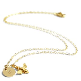 Small Gold Bee Necklace, Honeybee and Bumble Bee Jewelry, Minimal Save the Bee Necklace, Detailed Gold Vermeil Bee Charm on 14k Gold Filled Chain