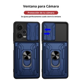 Funda Uso Rudo con Tarjetero y Anillo Card Slot Bumper para Honor 90 5G (Azul)