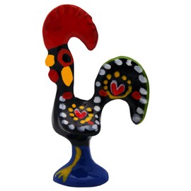 Galos 1.5 Inch Good Luck Portuguese Rooster Barcelos Metallic Figurine for Kitchen Decor - Set of 6, 1.5 Inch Tall, 10-1-3.5-SET