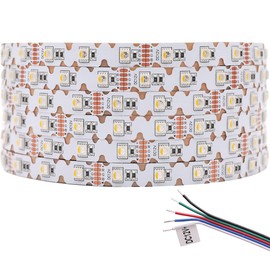 SuperlightingLED 12V 4in1 RGBW LED Strip Lights 360° Bending S Shape RGB+6000K Daylight 16.4ft 240LEDs Dimmable RGBW Color Changing LED Light Strips for DIY Letters Irregular Lighting (RGB+6000K)