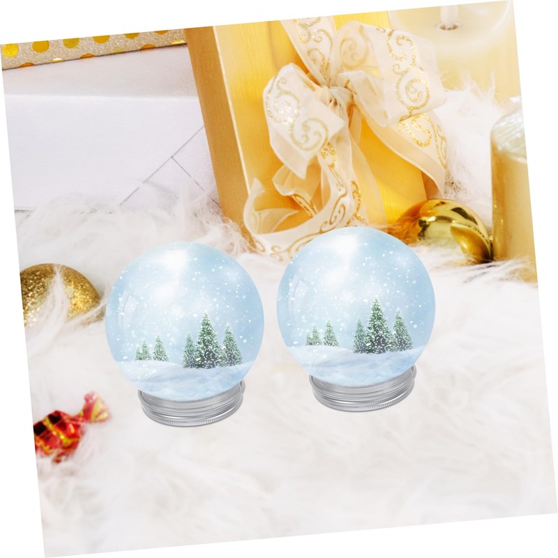 WOONEKY Unique Christmas Ball Set 4pcs Empty Snow Globes for