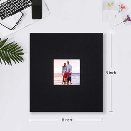 Mublalbum Small Photo Album 4x6 200 Photos Linen Cover Picture photo Book with 200 Horizontal Pockets for Wedding Family Anniversary Baby(Black)