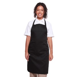 Mirabella Health & Beauty Plain Unisex Chefs Bib Apron Americano with Pocket (Black)