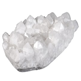 mookaitedecor Natural Clear Quartz Healing Crystal Cluster Druzy Geode Stone, White Raw Energy Crystal Gift Rock Mineral Collection Reiki Gemstone Specimen Home Decor(approx 485-736g), Length 63-115mm