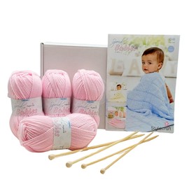 Knitting Blanket Kit - Stylecraft Baby Blanket Knitting Kit (Pink)