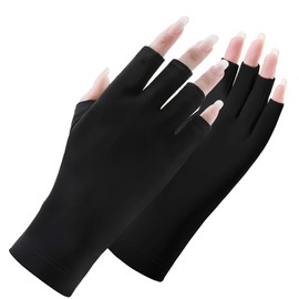 Nagel-UV-Schutzhandschuhe, Professionelle Maniküre-Handschuhe, UPF200+ UV-Schutz, Fingerlose Handschuhe Für Ausflüge | Nagellack Schützt Professionelle Nägel (Schwarz)