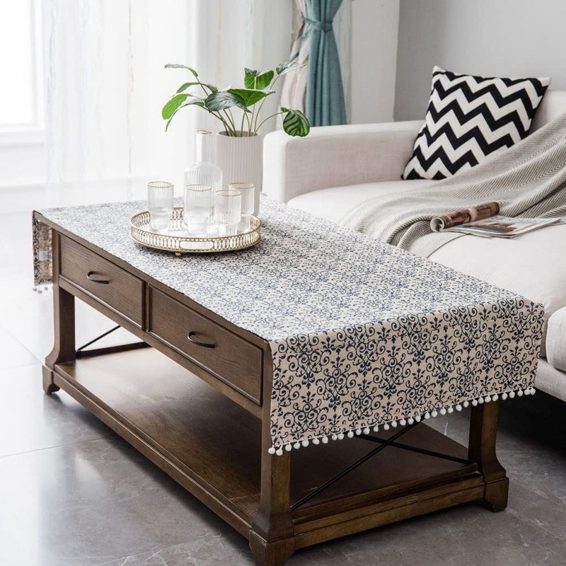 COMFEELING Coffee Table Cloth Rustic Style Living Room Center End