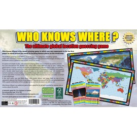 Who Knows Where? - The Location Guessing Educational Family Board Game for Kids and Adults, Where You Guess Famous Geography Locations on a map of The World.