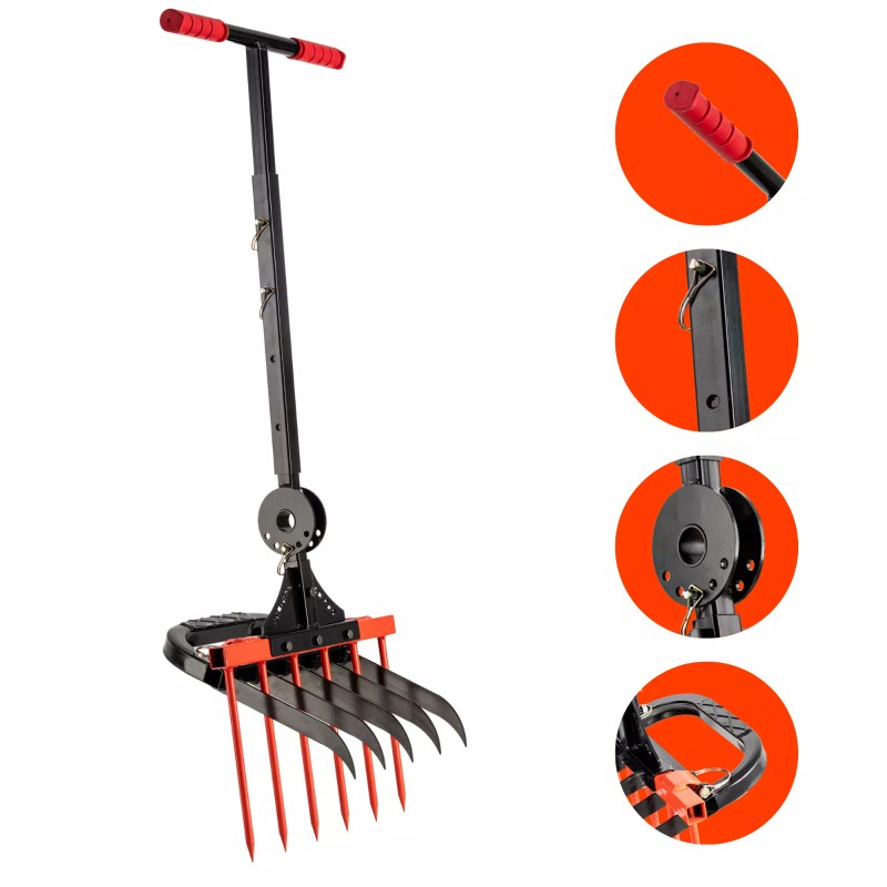 AGRICAS Broadfork for Gardening - Portable and Ergonomic 6+5 Sharp