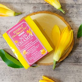 Nyassa Son Champa Handmade Soap 150gm with Shea Butter & Jojoba Oil. Paraben Free, Cruelty Free and 100% Vegetarian.