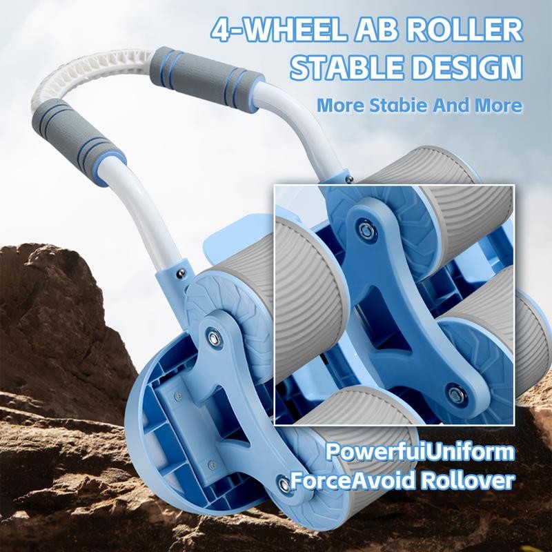 Automatic Rebound Ab Roller Wheel with Elbow Support - PVC,