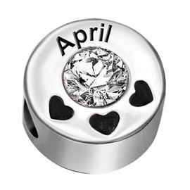 JMQJewelry I Love You to The Moon and Back Birthday Birthstone April White Charms for Bracelets Womens Bead Christmas Tree