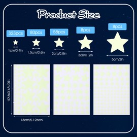 Giantree Pack of 469 Luminous Stars Wall Stickers Children's Room Starry Sky Luminous Stickers DIY Luminous Stars Wall Sticker Stars Luminous Fluorescent Stickers Luminous Stars for Ceiling and Wall