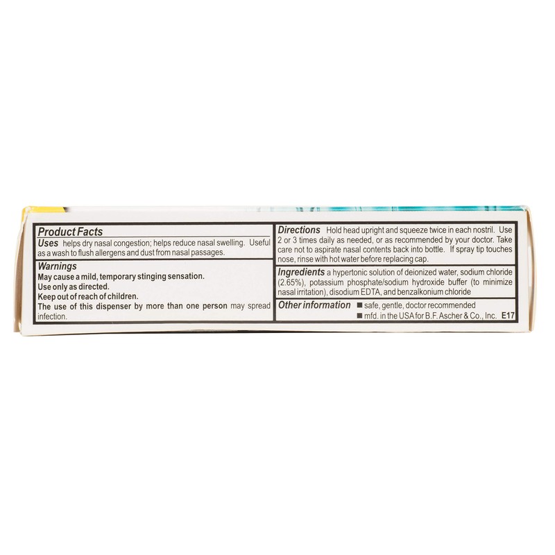 AYR Allergy & Sinus Hypertonic Saline Nasal Mist, White, 1.69