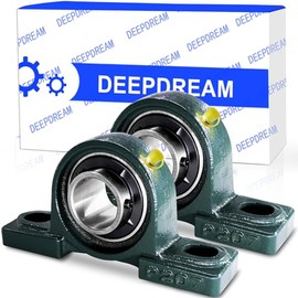 2 piezas UCP207-22 Rodamiento de bloque almohadillado 1-3/8" de eje en hierro fundido p207 con bloque de rodamiento montado de 1-3/8" de diámetro autoalineado