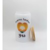 Mugzan Morning Sunshine Frosted Glass Can With Bamboo Lid 16