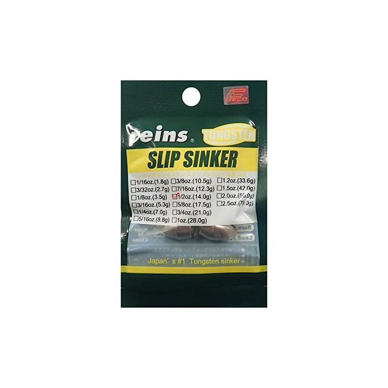 REINS Tungsten Slip Sinker Heavy Weight Series, 0.5 oz (14.0