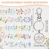Sasylvia 20 Pcs Christian Keychains for Women Inspirational Scripture Quote
