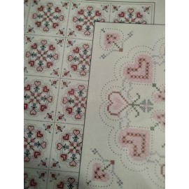 Jack Dempsey 732 16 Stamped White Quilt Blocks 18"X18" 6/Pkg-XX Hearts