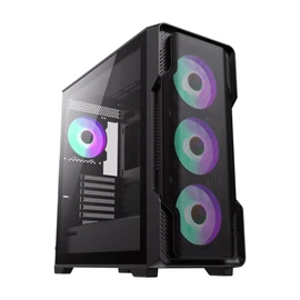 GAMEMAX Siege E-ATX Mid-Tower Gaming Case, Side Tempered Glass Panel, Pre-Installed 4x120mm ARGB Fans, Support 360mm Radiator on Top and Front, Black