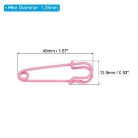 MECCANIXITY Safety Pins 1.57 Inch Large Metal Sewing Pins for Blankets Skirts Crafts Brooch Making Light Pink 24Pcs