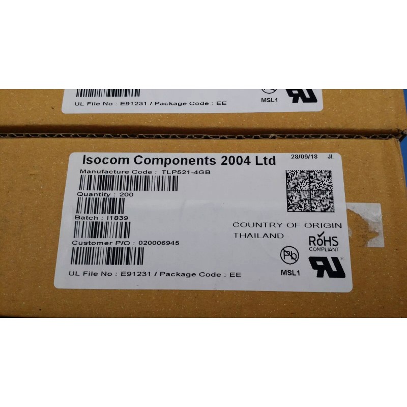 ISOCOM (10PC) TLP521-4GB ISOCOM Optoisolator Transistor Output 5300Vrms 4 Channel