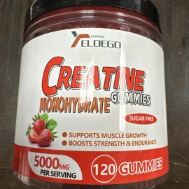 Eloego Creatine Monohydrate Gummies Strawberry 120 Gummies 5000 mg Sugar Free